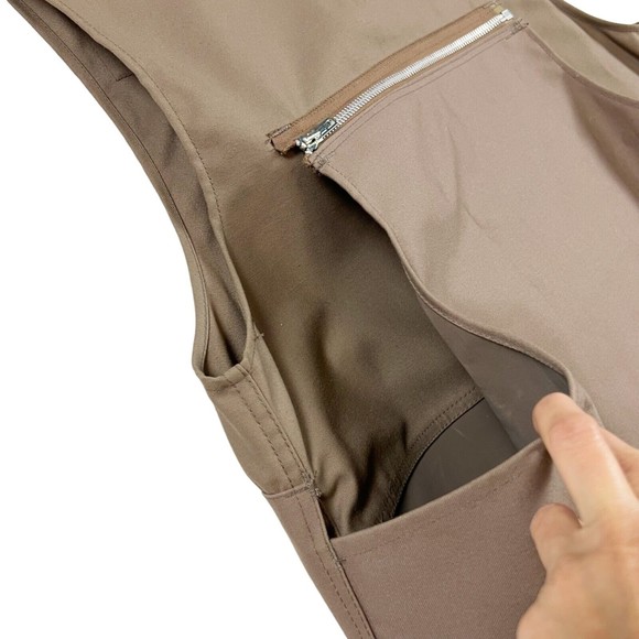 Vtg 50s 10-X Sport Clothing Hunting Shooting Vest Zipper Front Sz 40 Tan EUC! - Picture 4 of 7